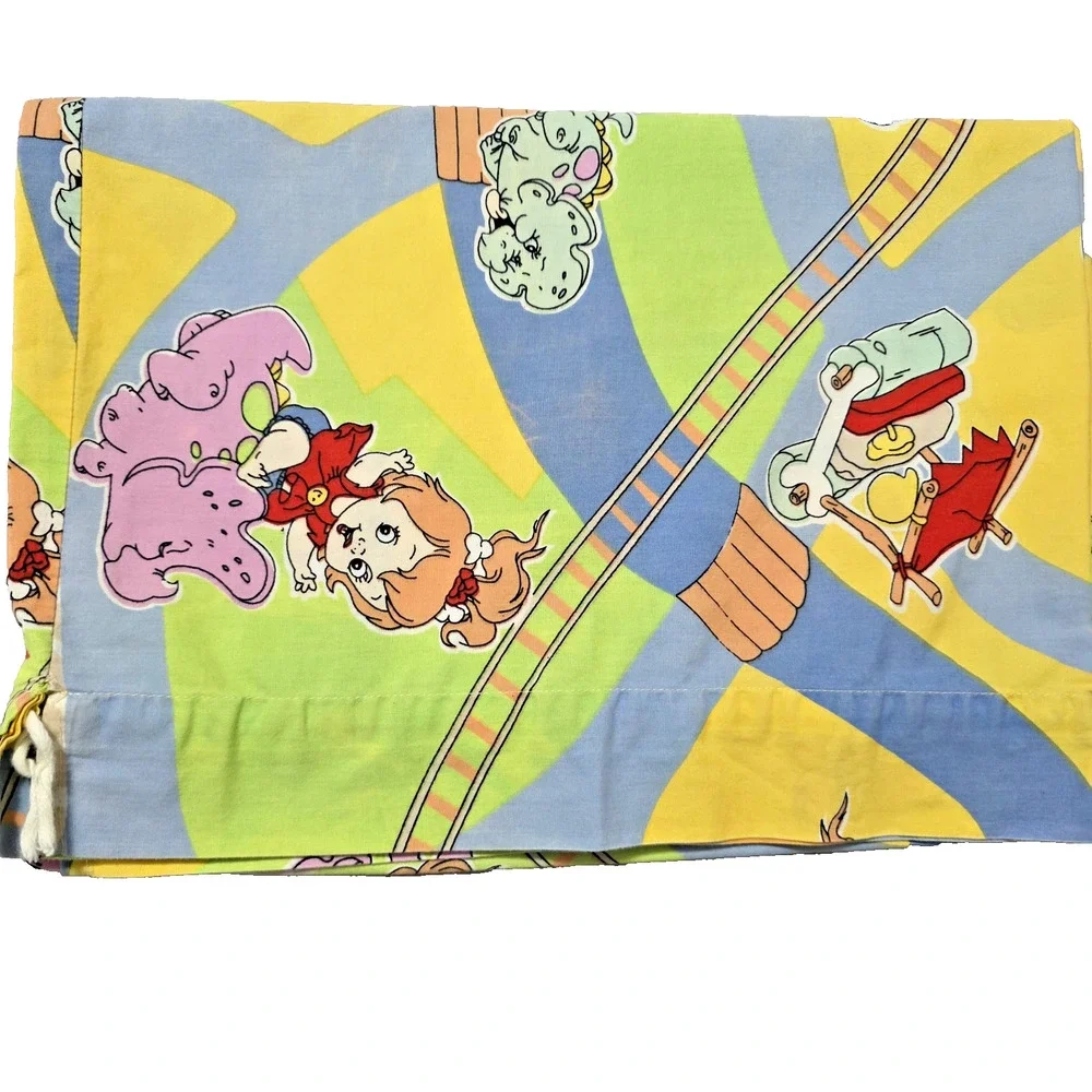 Vintage 1997 Cave Kids Pebbles & Bamm-Bamm Curtains Panels Hanna Barbera Retro